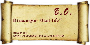 Biswanger Otelló névjegykártya